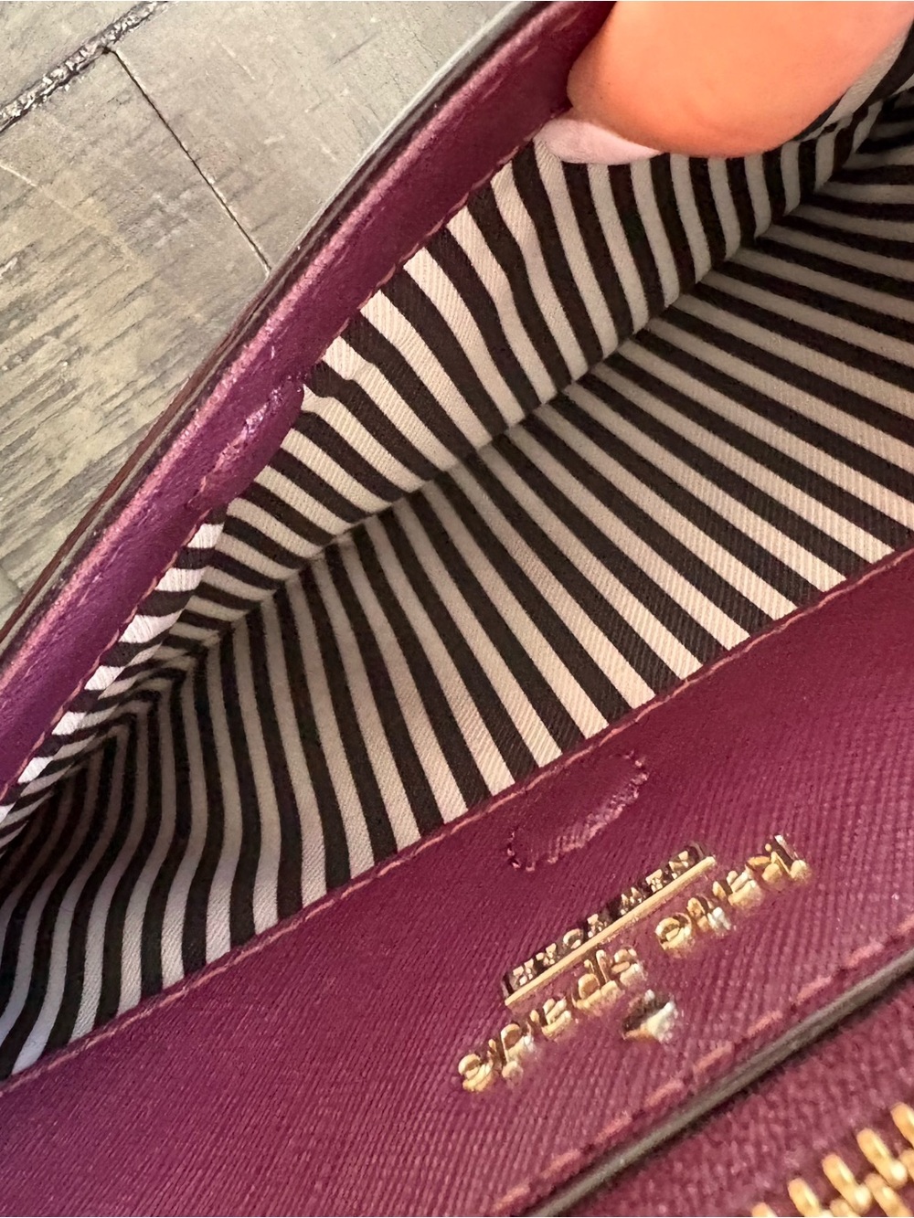 Kate Spade Plum Saffiano Crossbody with Gold Hardware - Picture 4 of 7